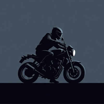 Man riding motorcycle silhouette