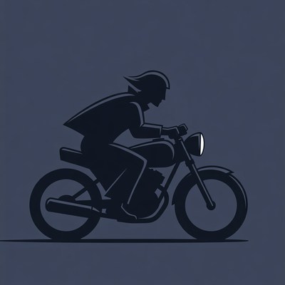 Man riding motorcycle silhouette