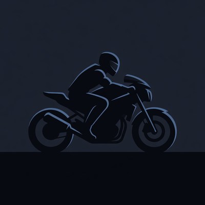 Man riding sport motorcycle silhouette