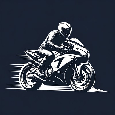 Man Riding Sport Motorcycle Illustration