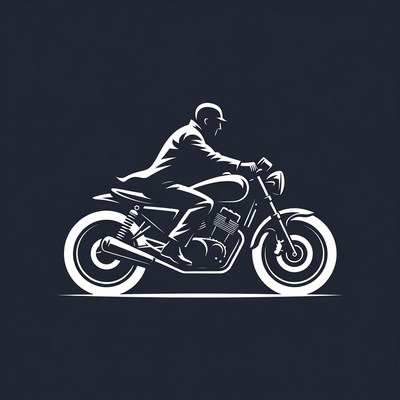 Man riding motorcycle silhouette