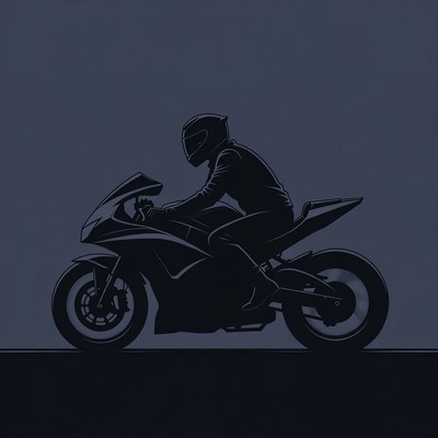 Man riding motorcycle silhouette
