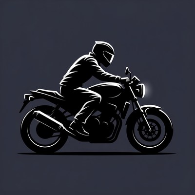 Man riding motorcycle silhouette