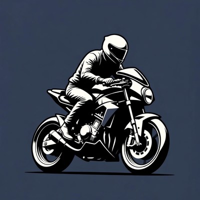 Man riding sport motorcycle illustration