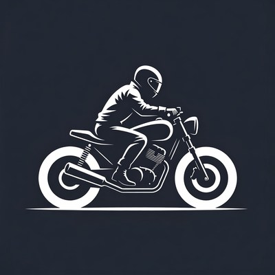 Man riding motorcycle silhouette