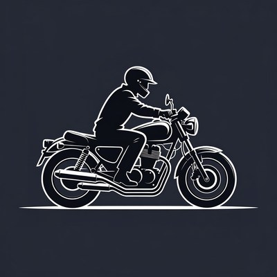Man riding motorcycle silhouette