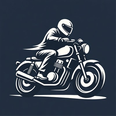 Man Riding Motorcycle Illustration