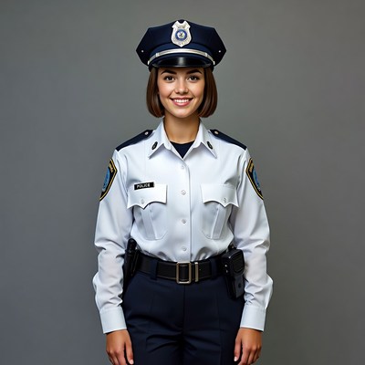Female police officer in uniform