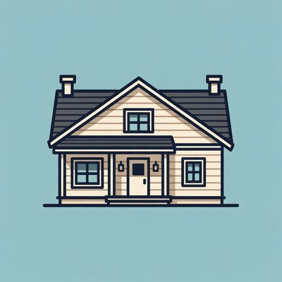 Line Art House Illustration