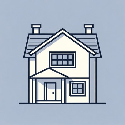 Line drawing house illustration
