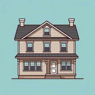 Illustrated Two-Story House