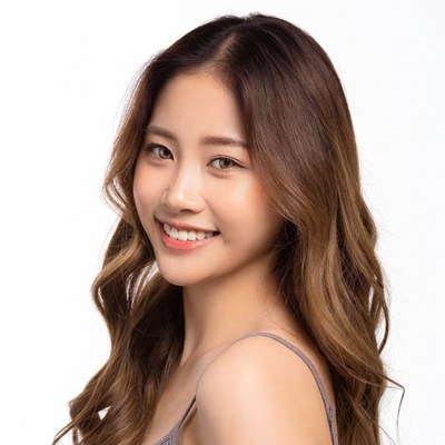 Smiling Asian woman profile view