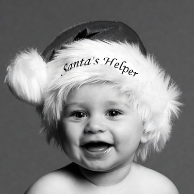 Baby Wearing Santa's Helper Hat