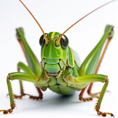 Close-up green grasshopper