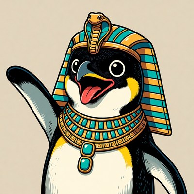 Penguin in Egyptian Pharaoh Costume