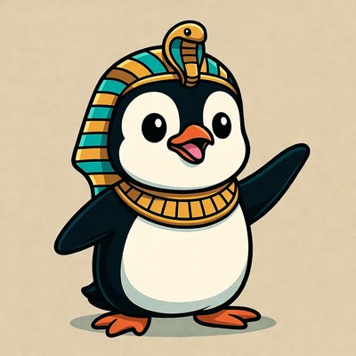 Cute Pharaoh Penguin Illustration
