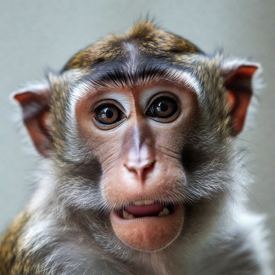 Close-up of long-tailed macaque monkey