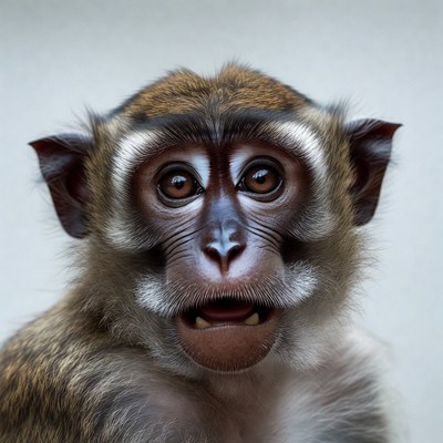 Close-up of long-tailed macaque monkey