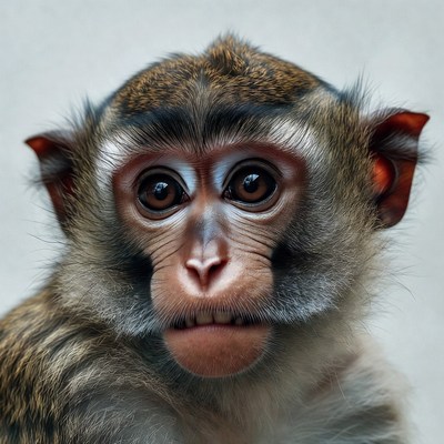 Close-up of long-tailed macaque monkey