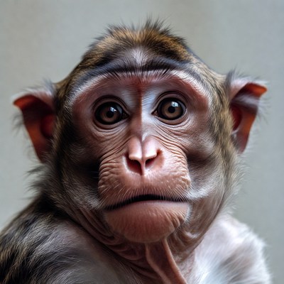 Close-up of baby rhesus macaque