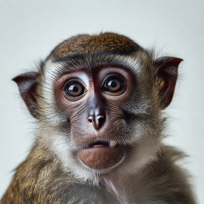 Closeup of long-tailed macaque monkey