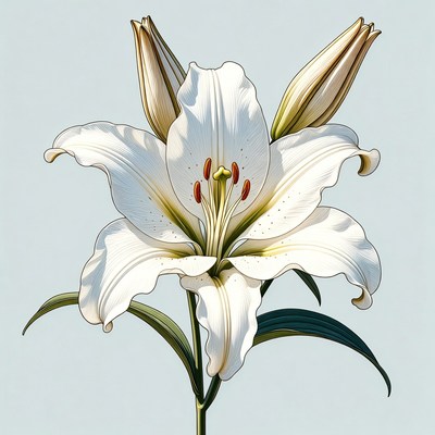 White Lily Flower Illustration