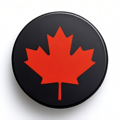 Canadian Maple Leaf Hockey Puck