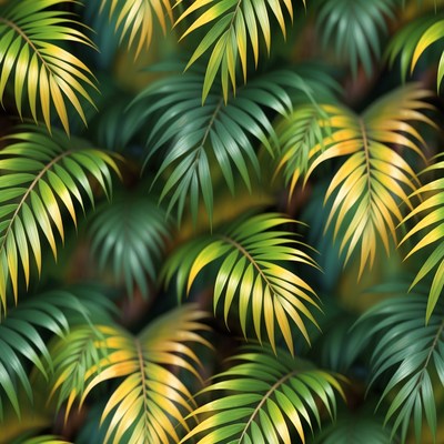 Vibrant Tropical Palm Leaf Pattern
