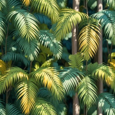 Lush Tropical Palm Leaves Pattern