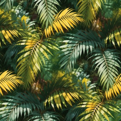 Vibrant Tropical Palm Leaves Background