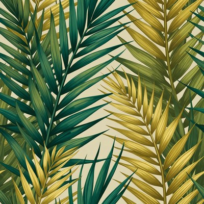 Tropical Palm Leaf Seamless Pattern