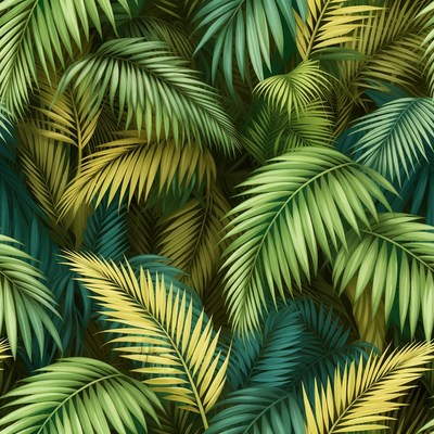 Tropical Palm Leaves Seamless Pattern