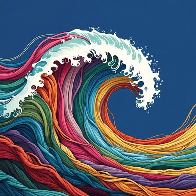Colorful Thread Wave Illustration