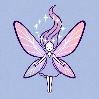 Cute fairy with pink wings