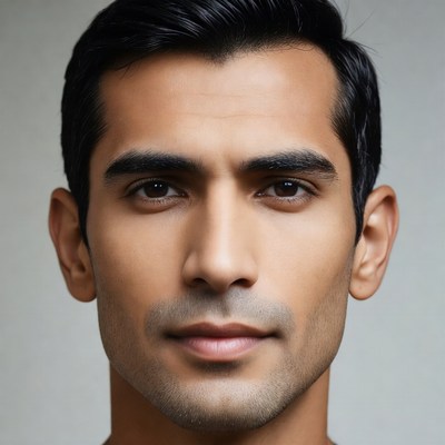 Handsome man with dark hair