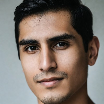 Young man with dark hair