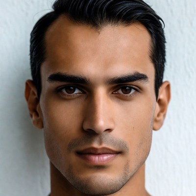 Handsome man with slicked back hair