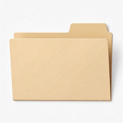 Open beige folder isolated