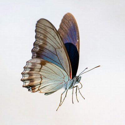 Brown and Blue Butterfly Wings Spread