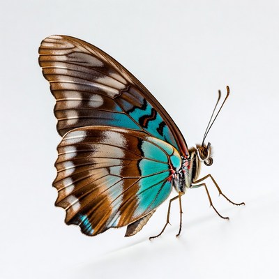 Colorful Blue Morpho Butterfly Wings Spread