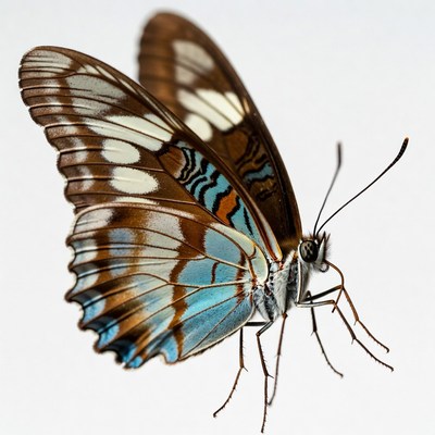 Colorful butterfly with white wings