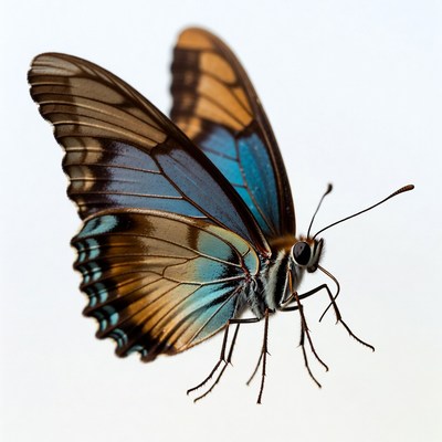 Colorful Blue Morpho Butterfly Wings Spread