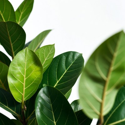 Lush Green Ficus Plant Leaves