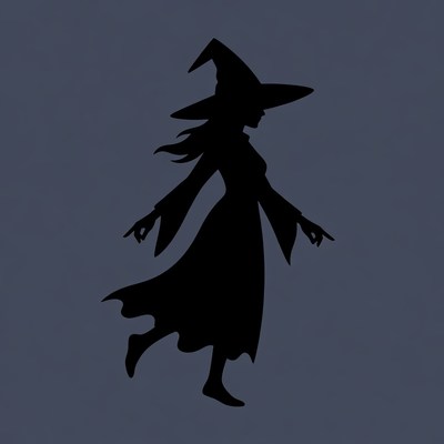 Silhouette of Dancing Witch