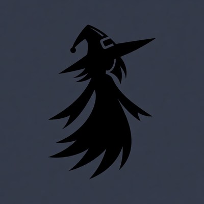 Silhouette witch illustration
