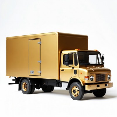 Gold Delivery Box Truck