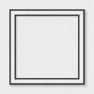 Empty Black Square Picture Frame