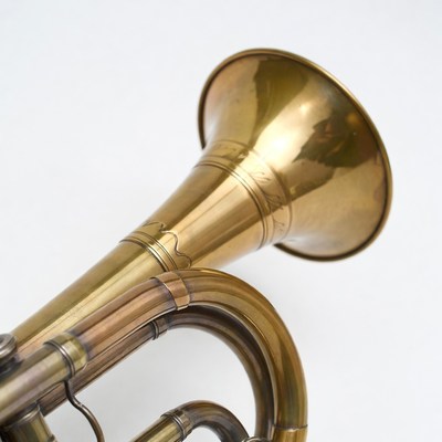 Brass Trumpet on White Background