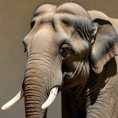 Close-up Asian elephant head