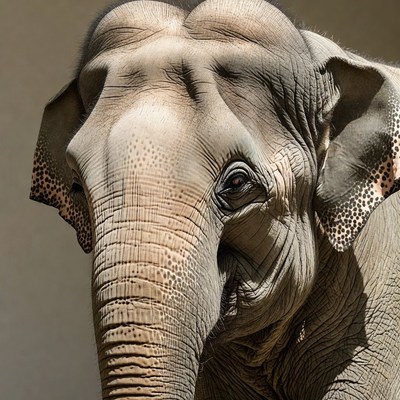 Close-up Asian elephant face